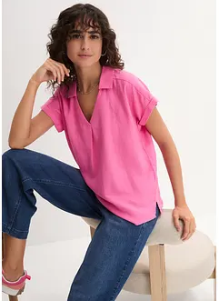 Blouse longue et légère en lin mélangé, bonprix