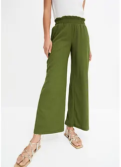 Pantalon en crêpe de jersey, taille haute, bonprix