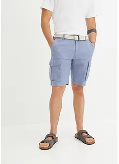 Bermuda cargo avec lin et ceinture, Regular Fit, bonprix