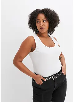 Lot de 2 tops côtelés 100% coton, bonprix