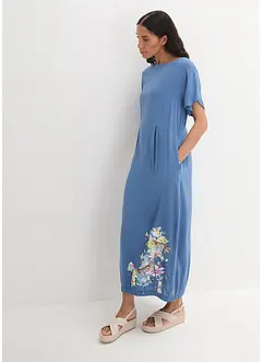 Robe longue en viscose, coupe en O, bonprix