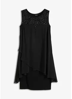 Robe en jersey et crêpe, bonprix
