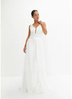 Robe de mariée à paillettes avec jupe amovible en mesh, bonprix