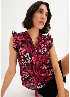 Blouse à lavallière imprimée, bonprix