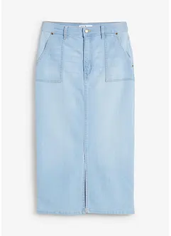 Jupe en jean avec fente, bonprix