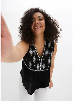 Top blouse à broderie, bonprix