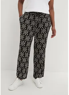 Pantalon palazzo imprimé avec taille élastiquée, bonprix