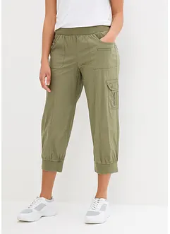 Pantalon cargo 3/4 en coton avec taille élastiquée, bonprix