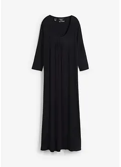 Robe longue légèrement trapèze en viscose, manches 3/4, bonprix