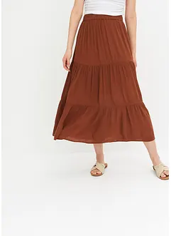 Jupe midi en viscose, effet froissé, bonprix