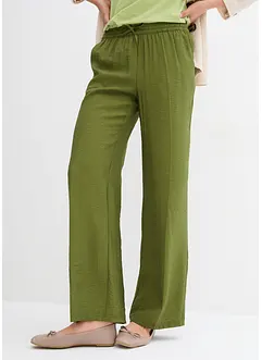 Pantalon ample à taille élastiquée en viscose mélangée, bonprix