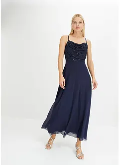 Robe longue avec perles appliquées, bonprix