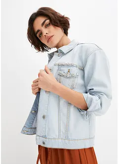 Veste en jean oversize avec applications de strass, BODYFLIRT