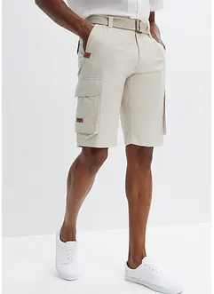 Bermuda cargo avec ceinture et taille élastiquée, Regular, bonprix