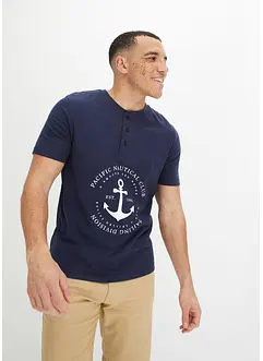 T-shirt col Henley en coton, bpc bonprix collection