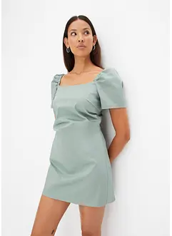 Robe courte à manches bouffantes et col bardot, bonprix