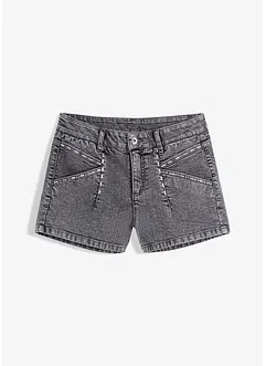 Short en jean avec empiècement à rivets, bonprix