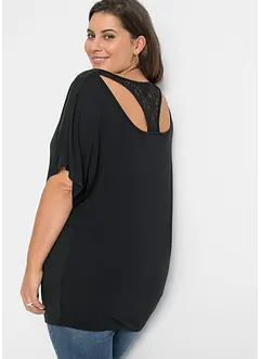 T-shirt manches chauve-souris à dentelle, bonprix