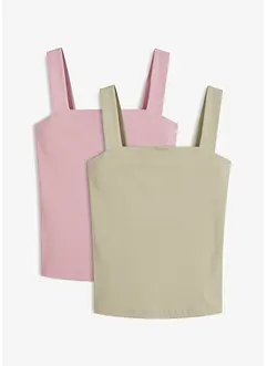 Lot de 2 tops en coton côtelé, bonprix