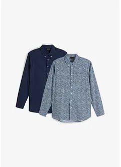 Lot de 2 chemises pro 100% coton, manches longues, bonprix