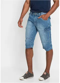 Bermuda long poches cargo en denim léger, coupe loose, bonprix