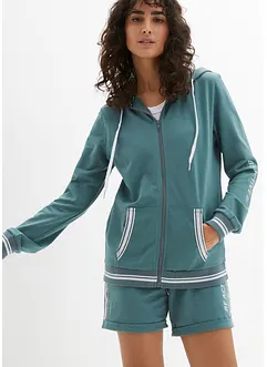Sweat zippé à capuche 100% coton, bonprix