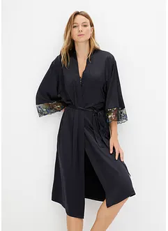 Kimono en satin avec broderie, bonprix