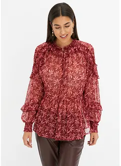 Blouse en crêpe à volants, bonprix