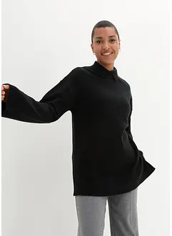 Pull oversize avec col roulé et fentes sur le côté, bonprix