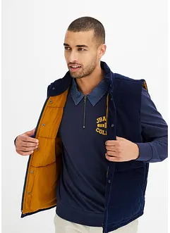 Gilet sans manches matelassé en velours milleraies, bonprix