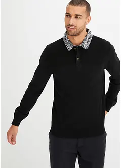 Pull polo en fine maille à col chemise, bonprix