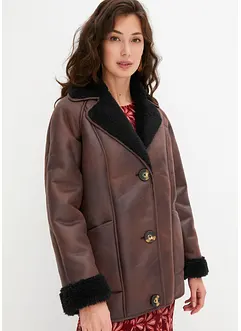 Veste aspect shearling à poches, bonprix