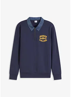 Sweat à col polo, bonprix