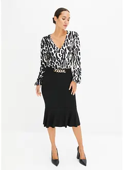 Robe midi avec détail ceinture, bonprix