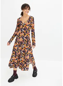 Robe midi en jersey Milano à fleurs, bonprix