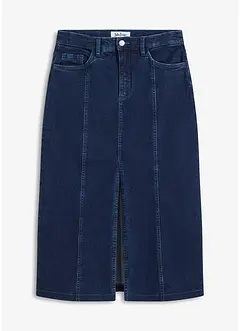 Jupe midi en jean avec fente, bonprix