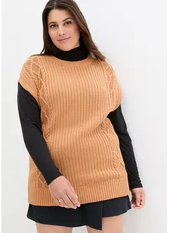 Pull sans manches à motif torsadé, bonprix