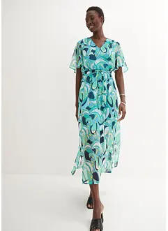 Robe en crêpe avec manches papillon, bonprix