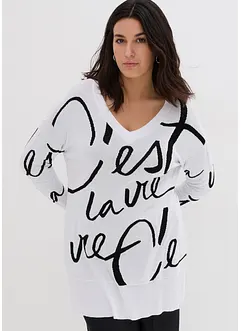 Pull avec inscription, bonprix