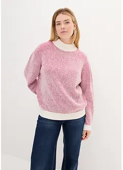 Pull rayé avec col montant, bonprix