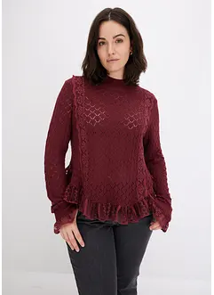 Pull en maille avec dentelle, bonprix