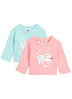 Lot de 2 T-shirts manches longues bébé, bonprix