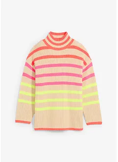 Pull oversize à rayures fluo, bonprix