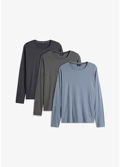 Lot de 3 tee-shirts manches longues, bonprix