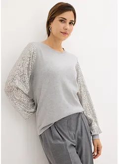 Pull à manches pailletées, bonprix