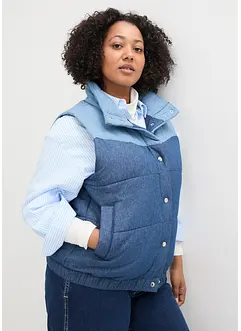 Gilet sans manches matelassé en jean, bonprix