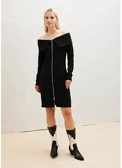 Robe côtelée à fermeture zippée, bonprix