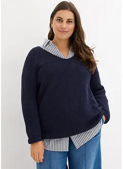 Pull côtelé en coton, bonprix