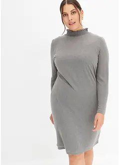 Robe en jersey chiné avec col montant, bonprix