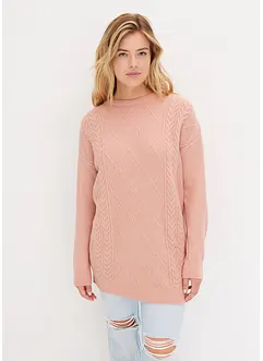 Pull oversize en maille torsadée, bonprix